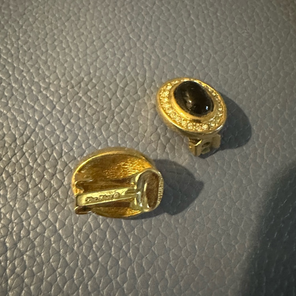 Dior Black and Gold Oval Earrings - Picture 8 of 8